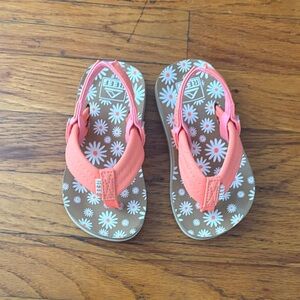 Kids Coral Daisy Flip Flop Sandals